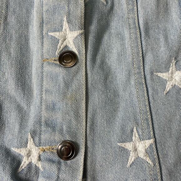 Sans Souci Star‎ embroidered Denim Jacket Size L - Picture 9 of 10